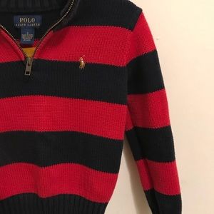 Polo Ralph Lauren Red and Black Striped Sweater